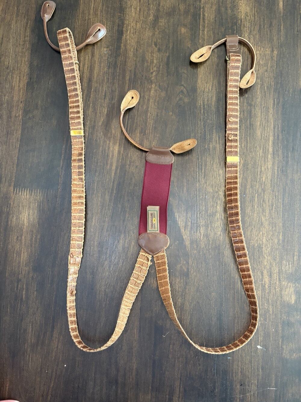 Z23 TRAFALGAR Woven SUSPENDERS ~ Braces, Leather, Vintage
